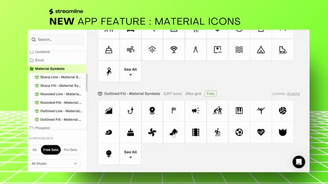 Image des icones Streamline 