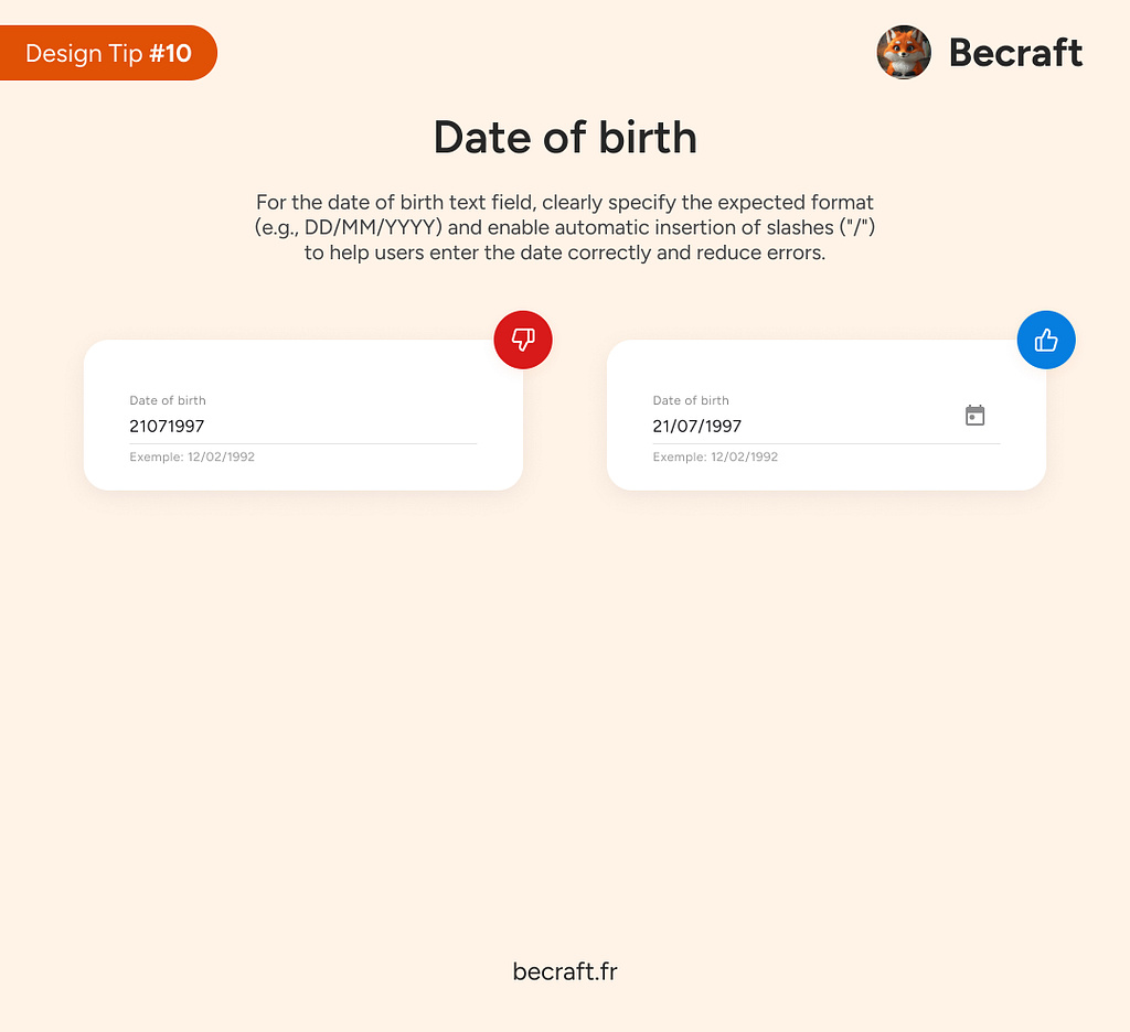 Do/Don't - Date of birth Dribbble