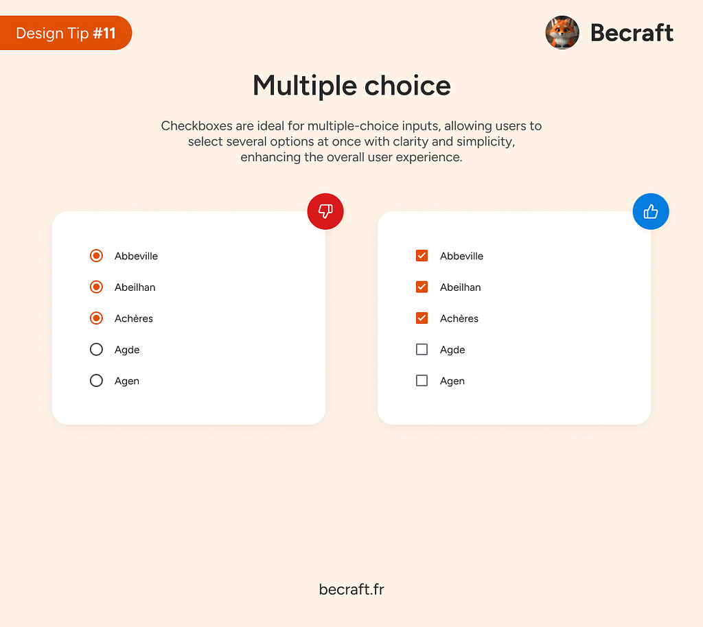 Do/Don't - Multiple choice Dribbble