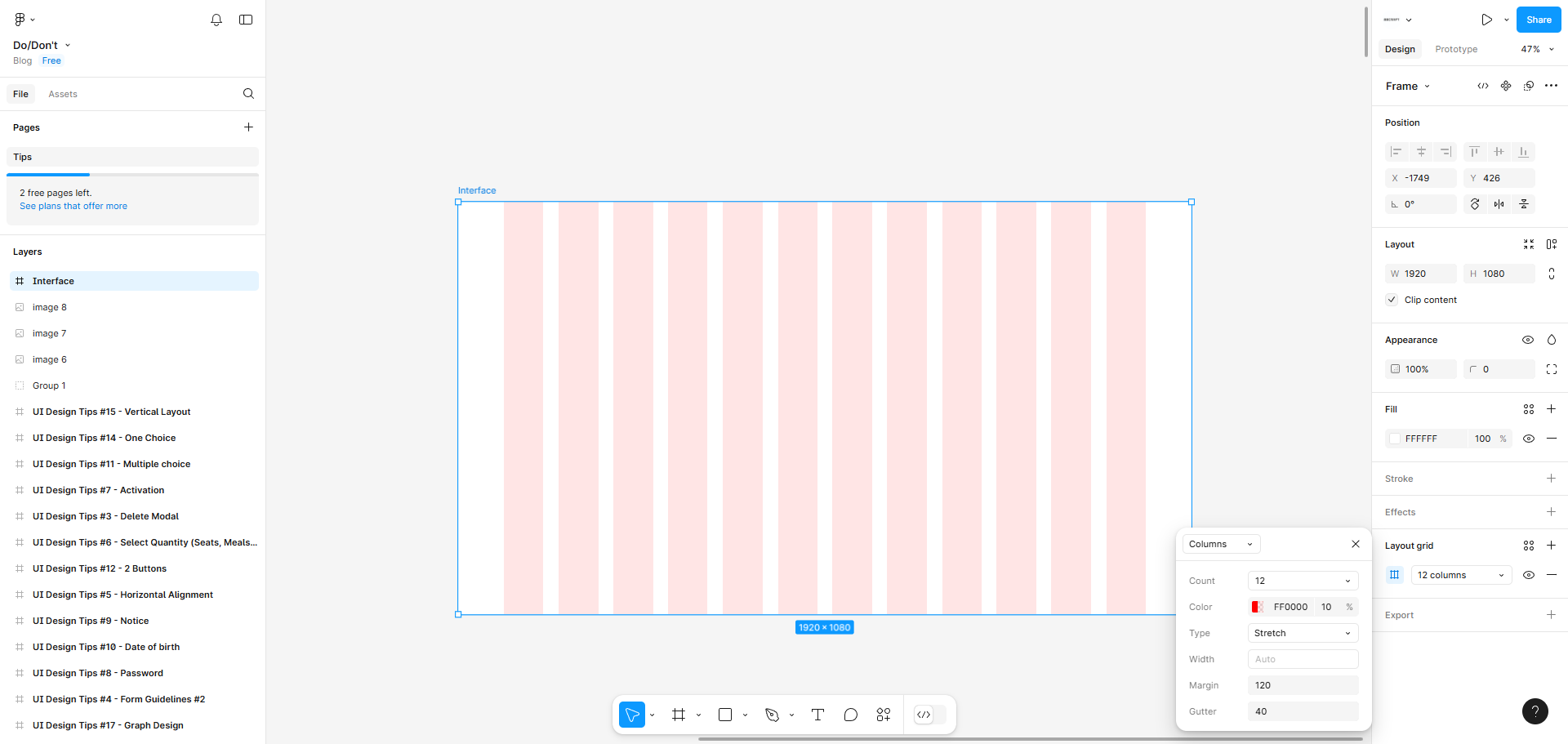 Comment ajouter et personnaliser une grille dans Figma ?