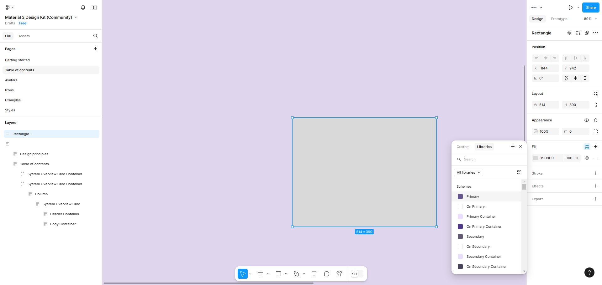 Créer et utiliser des styles partagés pour les couleurs dans figma