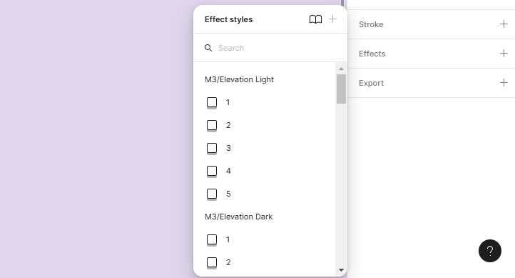 Créer et utiliser des styles partagés pour les effets dans figma