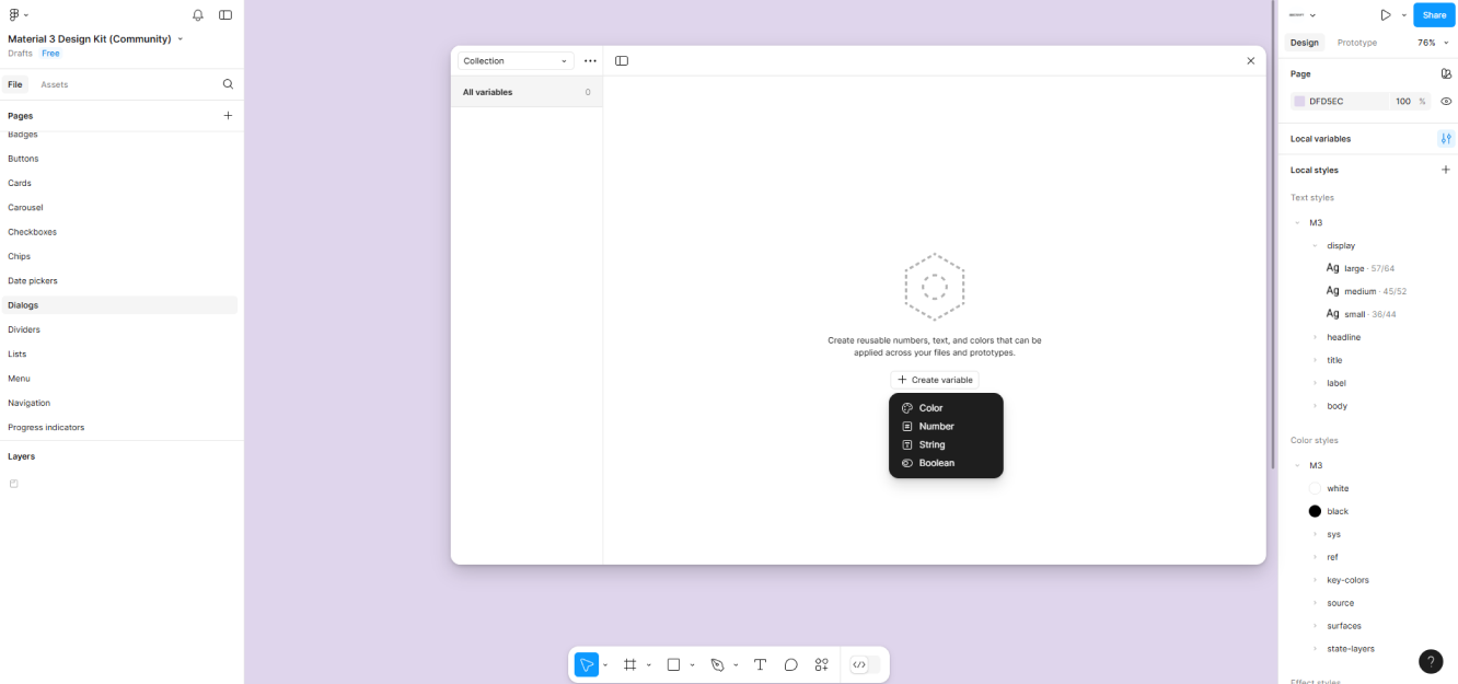 Comment créer des variables dans Figma ?